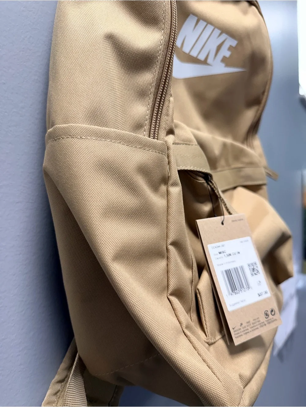 NWT Nike Heritage Backpack Parachute Beige White Logo DC4244-297